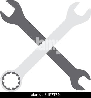 Icon Of Crossed Wrench Stock Vector