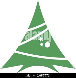 Christmas Tree icon flat design template Stock Vector
