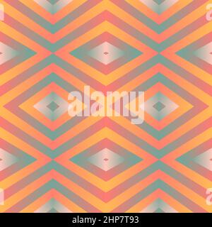 Geometric tile patchwork seamless pattern vector illustration Pastel gradient yellow pink colors Fashion abstract lines graphic design background Stiped simple pattern Futuristic art wallpaper mosaic Stock Vector