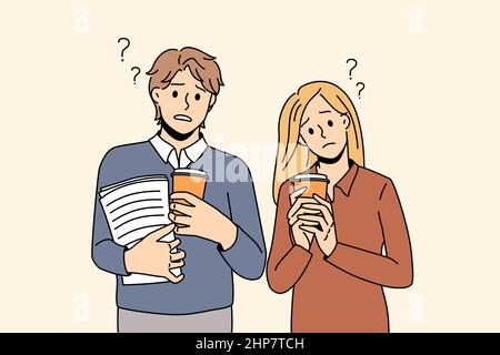 Stressed students feel frustrated with deadline Stock Vector