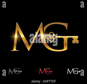 MG Home and Real Estate Monogram Logo Stock Vector