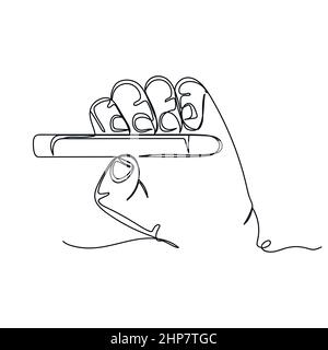 Vector abstract continuous one single simple line drawing icon of doctor holding a test tube in silhouette sketch. Stock Vector