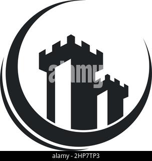Castle logo icon design vector illustration Stock Vector