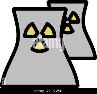 Nuclear Station Icon Stock Vector