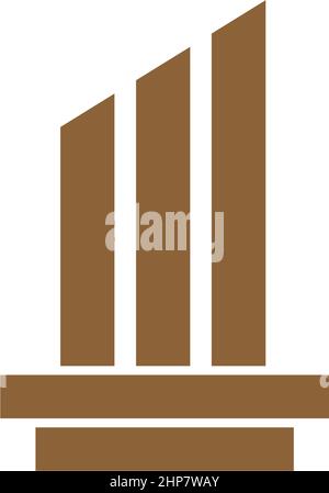 Pillar icon logo flat design template Stock Vector