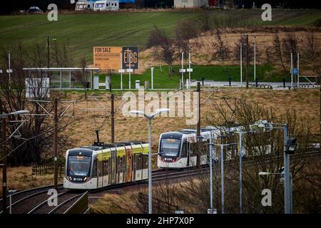 Edinburgh Airport tram station terminus Stock Photo