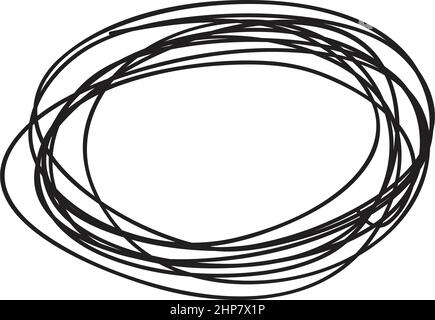 Sketch Hand drawn Ellipse Shape. Abstract Pencil Scribble Drawing ...