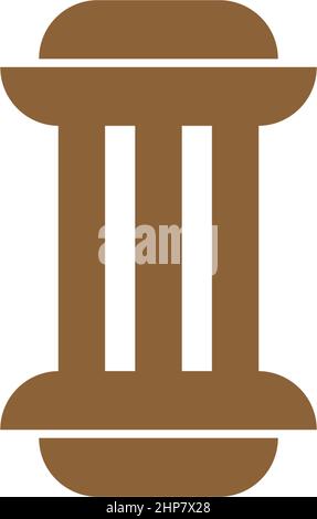 Pillar icon logo flat design template Stock Vector