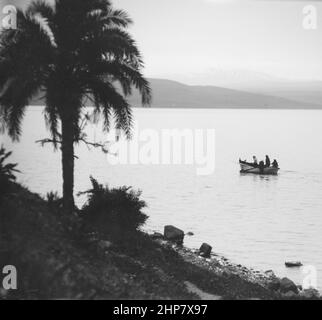 Middle East History: Mt. Hermon from Sea of Galilee  ca.  between 1898 and 1946 Stock Photo