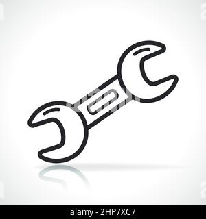 wrench thin line icon symbol Stock Vector