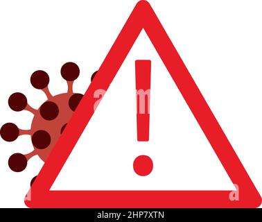 COVID Molecule Warning Sign Icon Stock Vector