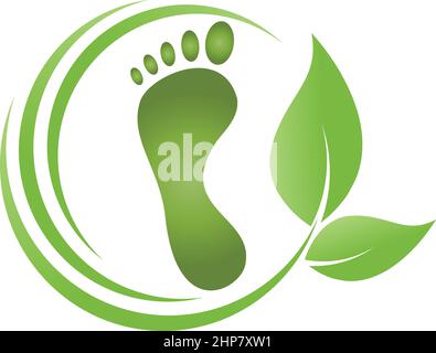 feet, leaves, foot care, podiatry, massage logo Stock Vector