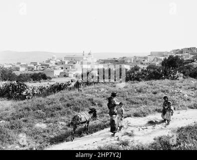 Middle East History: Northern views. Cana (Kafr Kenn) of Galilee, children in foreground ca.  between 1898 and 1914 Stock Photo