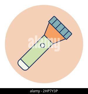 Flashlight vector icon. Camping sign Stock Vector