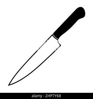 Knife Outline vector illustration isolated on white Stock Vector