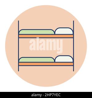 Bunk bed flat vector icon Stock Vector
