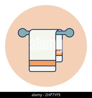 Towel in hook vector icon Stock Vector