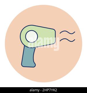 Hair dryer flat vector icon Stock Vector