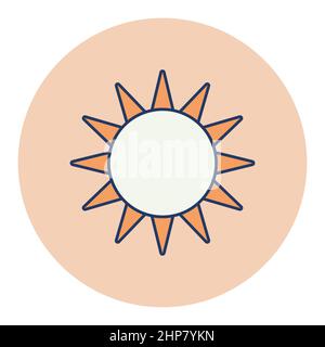 Sun vector isolated flat icon. Weather sign Stock Vector
