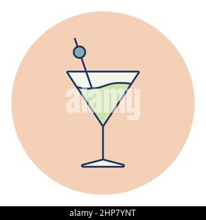 Cocktail drink glass icon vector Stock Vector