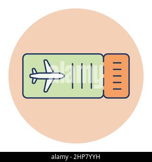 Ticket plane flat vector icon. Summer sign Stock Vector