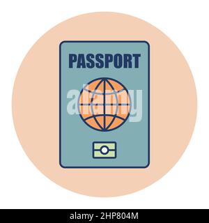 Passport vector icon, identification symbol Stock Vector