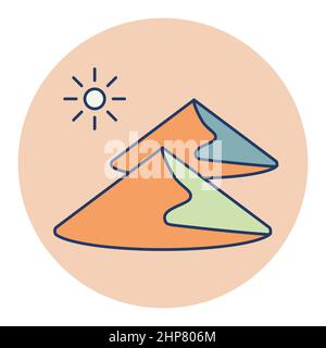 Sand dunes vector isolated icon. Nature sign. Graph symbol for travel ...