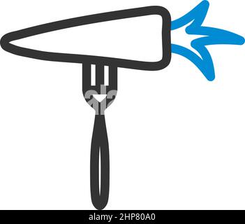 Icon Of Diet Carrot On Fork Stock Vector
