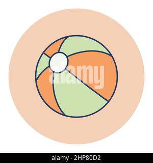 Beach Ball flat vector icon design isolated Stock Vector