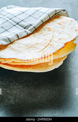 Carta Da Musica, an Italian flatbread, also called pane carasau in Sardinia. Stock Photo