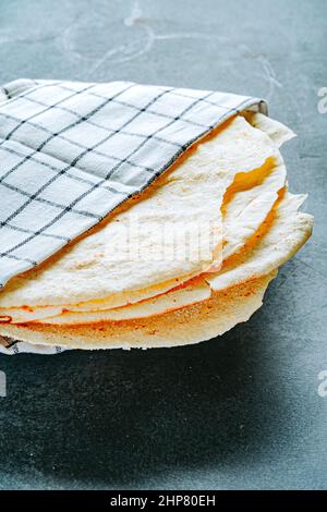 Carta Da Musica, an Italian flatbread, also called pane carasau in Sardinia. Stock Photo