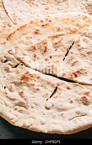 Carta Da Musica, an Italian flatbread, also called pane carasau in Sardinia. Stock Photo