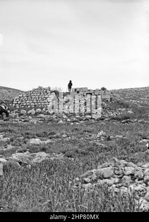 Middle East History: Northern views. Ruins at Shiloh  Location:  West Bank--Shiloh (Extinct city)  ca.  1900 Stock Photo