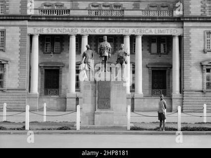 Africa History: Building of the Standard Bank of South Africa Limited in Nairobi Kenya ca. 1936 Stock Photo