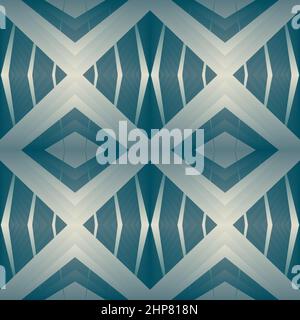 Geometric tile patchwork seamless pattern vector illustration Blue monochrome gradient color Fashion abstract lines graphic design background Stiped pattern Futuristic art wallpaper kaleidoscope mosic Stock Vector