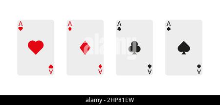 Set of playing cards icon. Vector illustration isolated on white background. Stock Vector