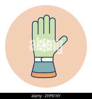 Winter ski gloves vector icon. Winter sign Stock Vector