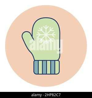 Snowflake gloves vector icon. Winter sign Stock Vector