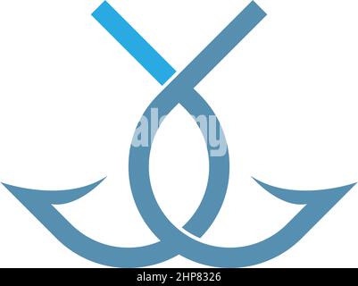 Fishing hook icon logo design illustration Stock Vector
