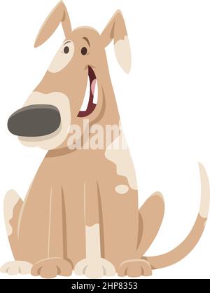 cartoon beige spotted dog animal character Stock Vector