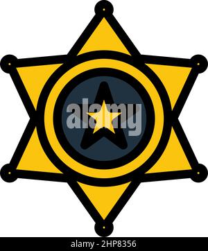 Sheriff Badge Icon Stock Vector