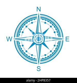Compass Icon Isolated on White Background. Symbol of Travel. Stock Vector