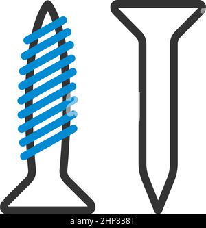 Icon Of Screw And Nail Stock Vector