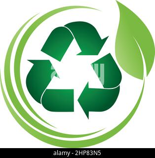 Recycling arrows, leaf, recycling, environment, logo, icon Stock Vector