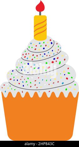 First Birthday Cake Icon Stock Vector