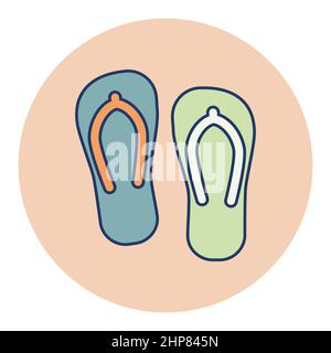 Flip Flops flat vector icon. Summer sign Stock Vector