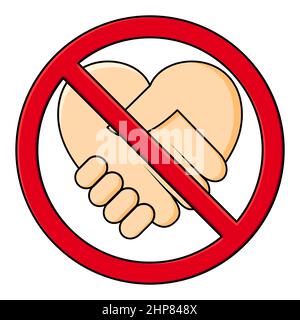 Handshake forbidden vector sign. No collaboration sign on white background. No dealing icon isolated Stock Vector