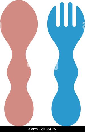 Baby Spoon And Fork Icon Stock Vector