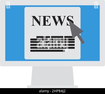 Monitor With News Icon Stock Vector
