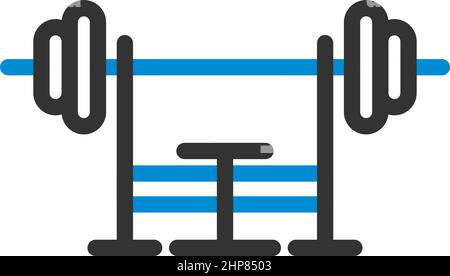 Icon Of Bench With Barbell Stock Vector